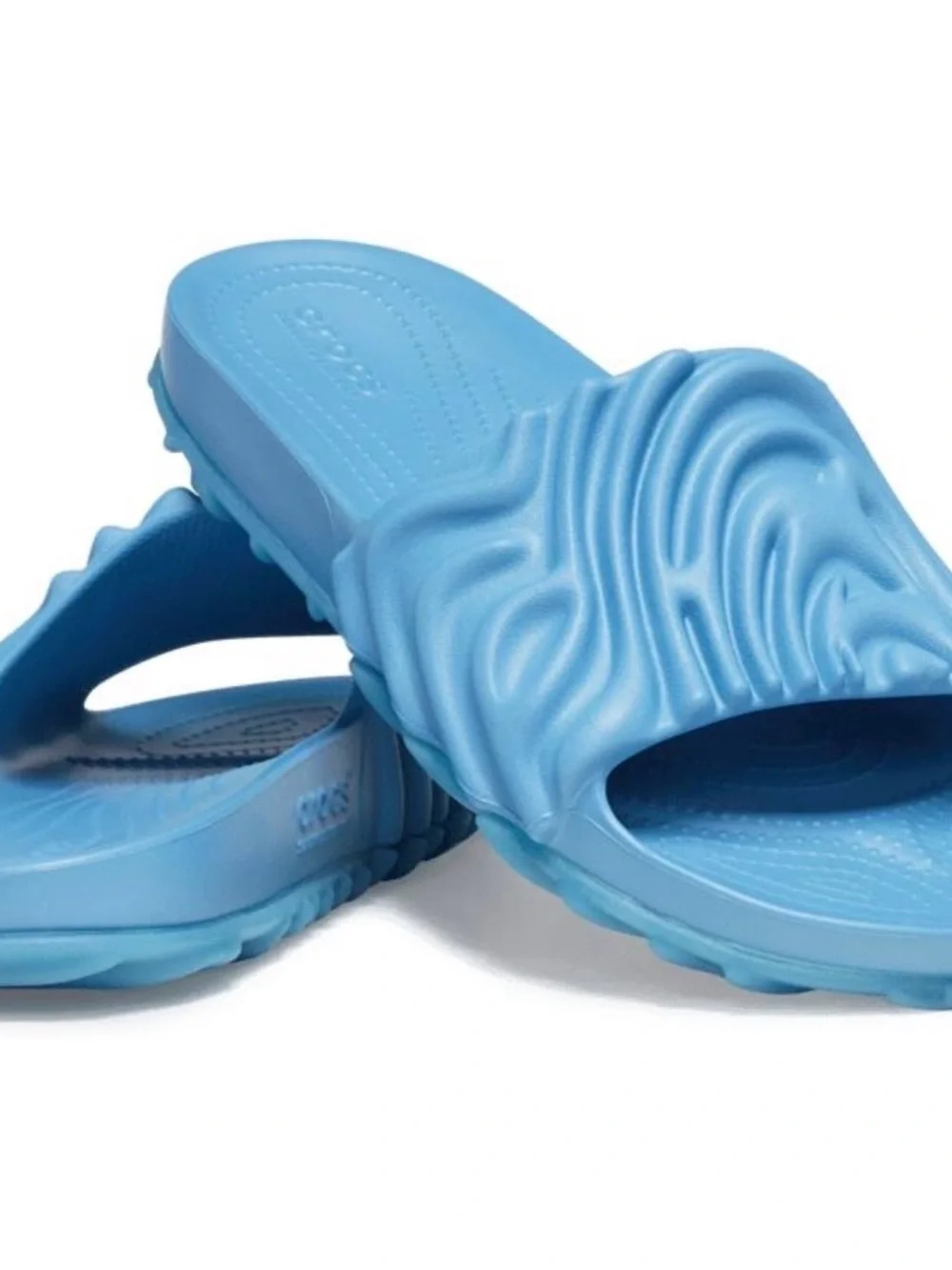 CROCS Kids Blue Ruffle Slide Sandals